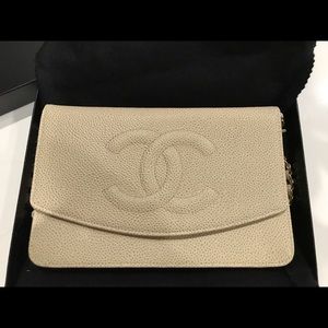 Chanel sim cross body bag on leather chain NWOT